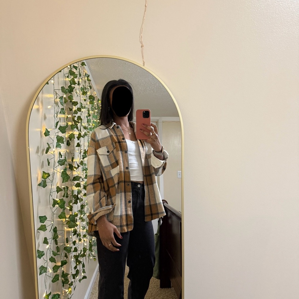 Plaid Button-Up Blouse